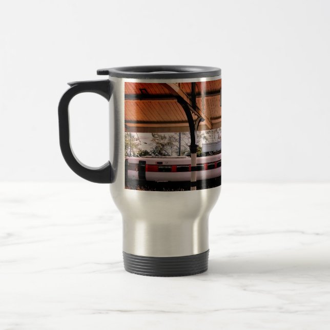 Mug De Voyage Gare de Durham, train rouge et blanc (Gauche)