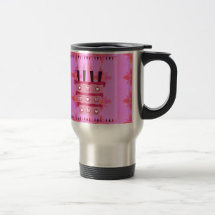Mug De Voyage Gâteau d'anniversaire floral pour elle / Filles Ar