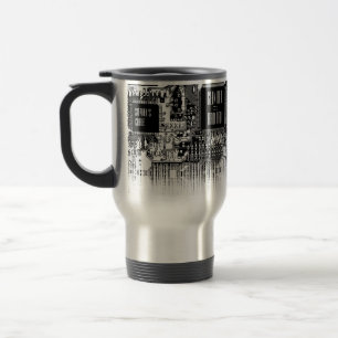 Mug De Voyage Geek de carte circuit imprimé noir blanc personnal