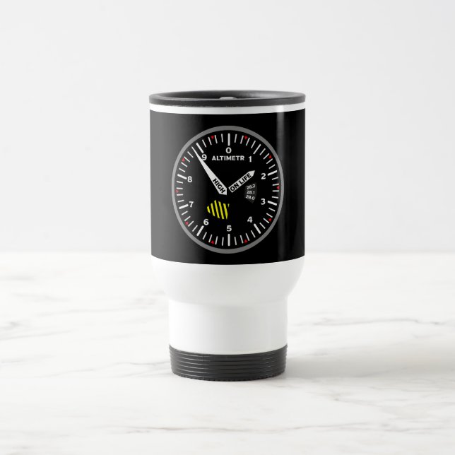 Mug De Voyage Geek de l'aviation pilote Altimeter (Centre)