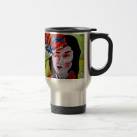 geisha japonaise avec ventilateur peinture d'art o