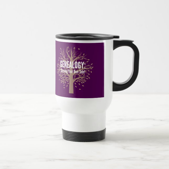 Mug de voyage Généalogie (Violet) (Droite)