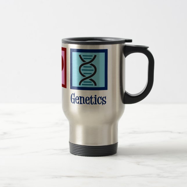 Mug De Voyage Geneticiste Peace Love Genetics Company (Droit)