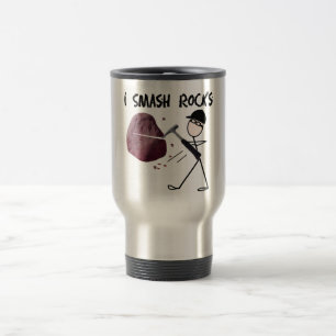 Mug De Voyage Géologue Stickman "I Smash Rocks"