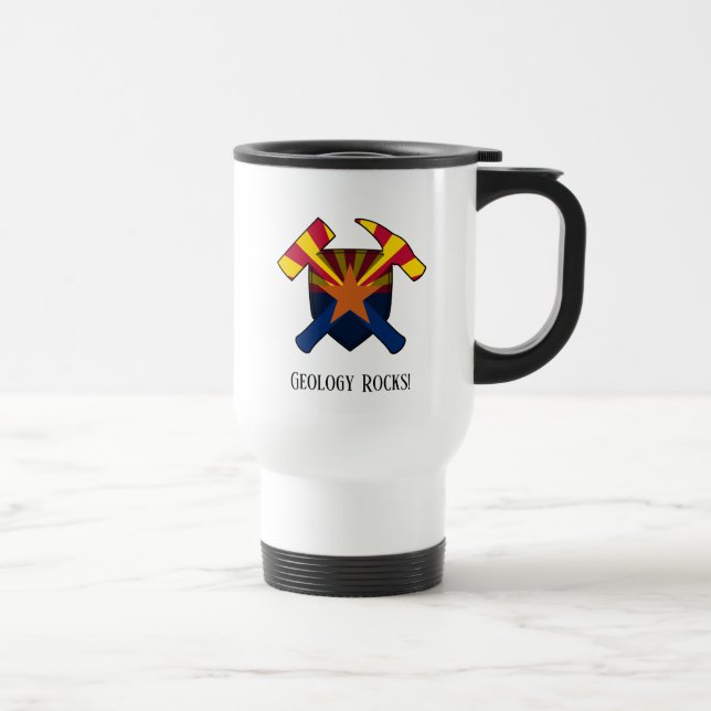 Mug De Voyage "Geology Rocks" Arizona State Flag Marmer Logo (Droite)