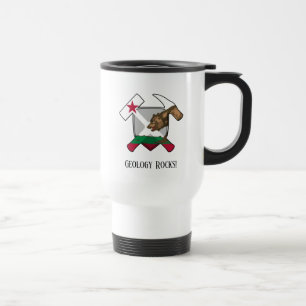 Mug De Voyage "Geology Rocks" California Bear Flag Marmer Logo