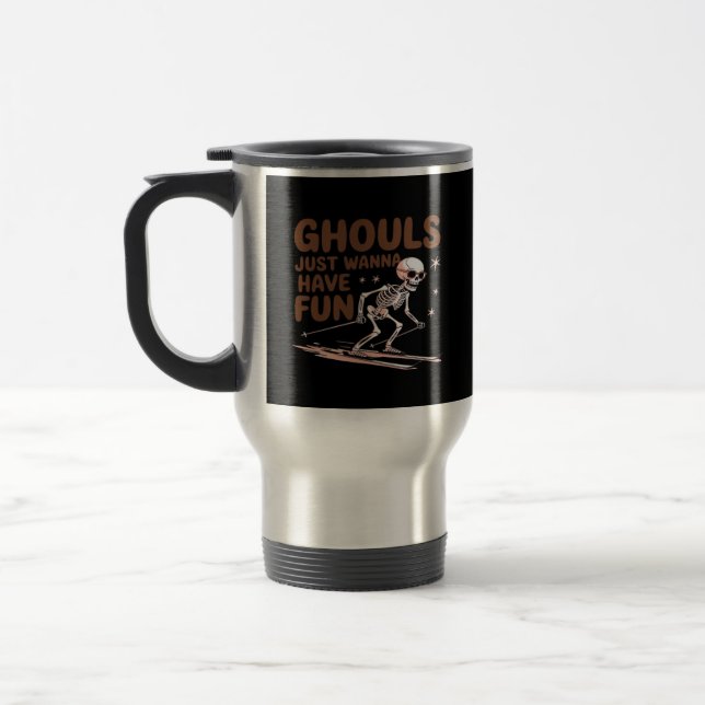 Mug De Voyage Ghouls Veux Juste S'Amuser Pour Halloween Et Tombe (Gauche)