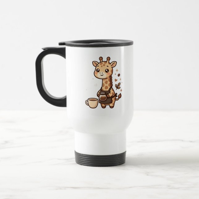 Mug de voyage girafe barista mignon (Gauche)