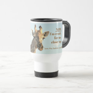 Mug De Voyage Giraffe/"AVAIT MON CAFÉ/PRÊT POUR MON PROBLÈME !"