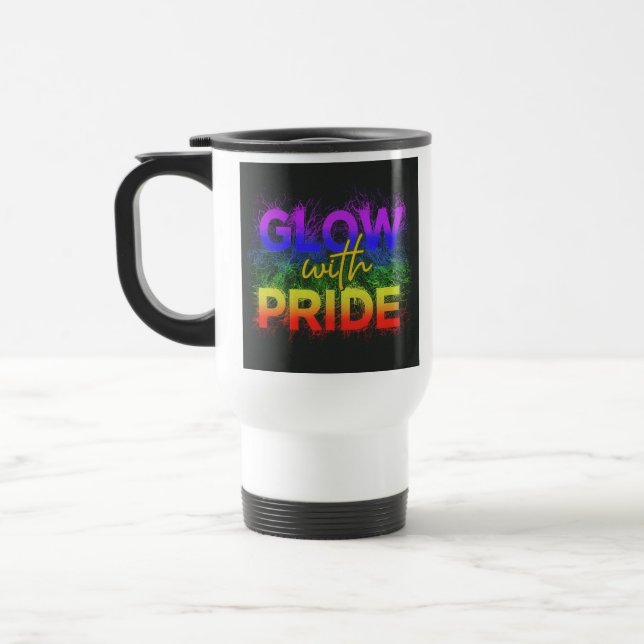 Mug De Voyage "Glow with Pride" Canette de café de voyage (Gauche)