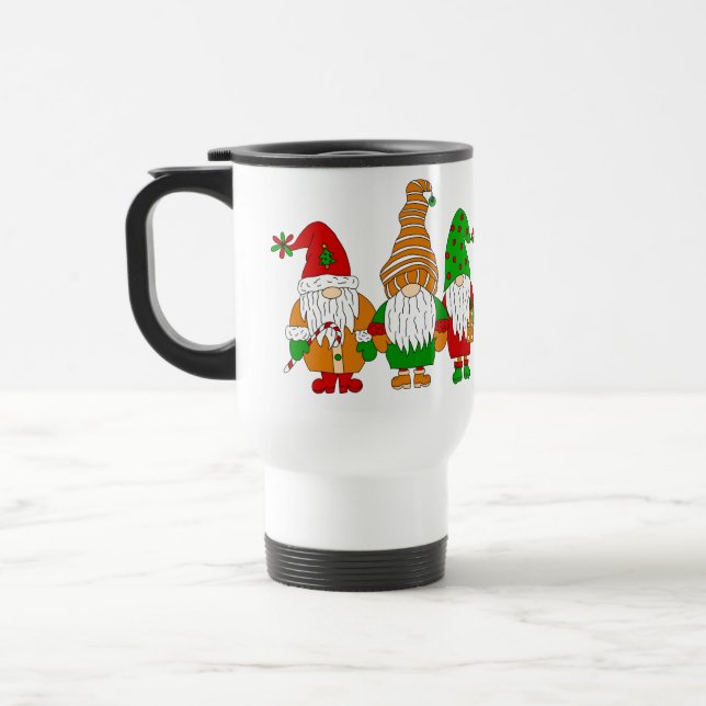 Mug De Voyage Gnomes de Noël festifs mignons (Gauche)