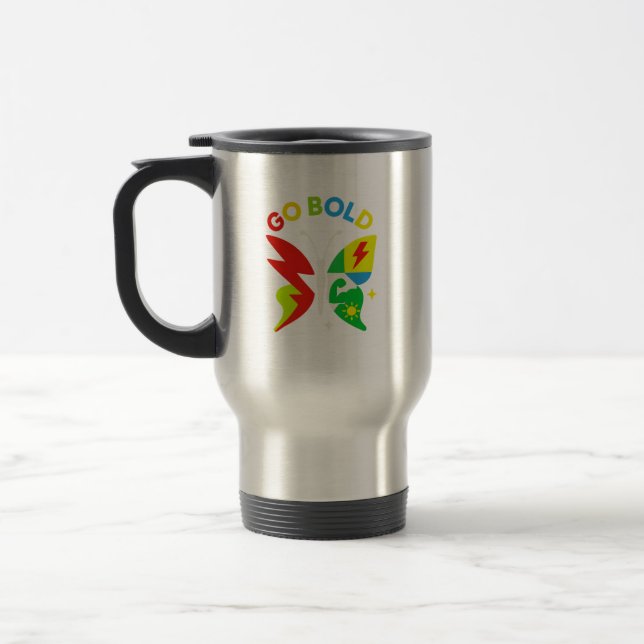 Mug De Voyage Go Bold Butterfly Power Graphic Art (Gauche)