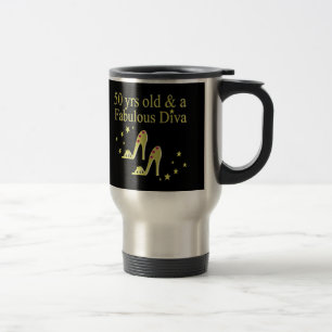 MUG DE VOYAGE GOLD 50 & FABULOUS DIVA DESIGN