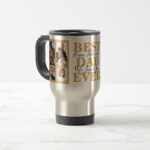Mug De Voyage Gold Script tendance Meilleur papa Jamais Fête des