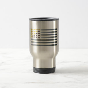 Mug De Voyage Gold Stars Silver Stripes