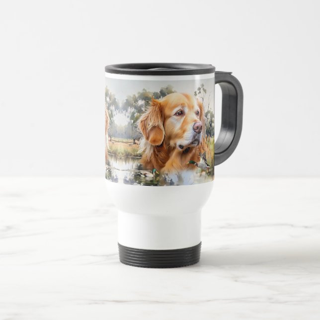 Mug De Voyage Golden Retriever (Devant droit)