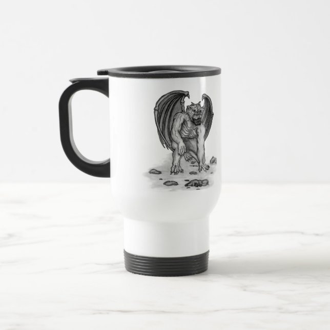 Mug De Voyage Golem Gargoyle noir et blanc (Gauche)