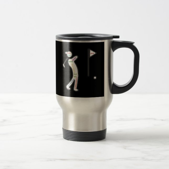 Mug De Voyage Golf, Sport, Motivation Mots (Droit)