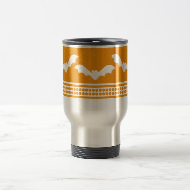 Mug De Voyage Gone Batty Halloween Mug, orange et blanc (Centre)