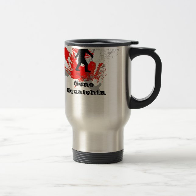 Mug De Voyage Gone Squatchin, noir bigfoot (Droit)