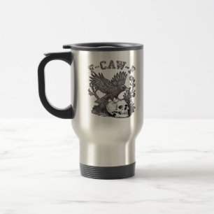 Mug De Voyage Gothic drôle F-Caw-F Humour Corbeau Essentiel Rétr