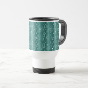 Mug De Voyage Gouttes de pluie sur du métal vert