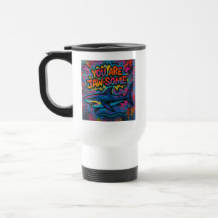 Mug De Voyage Graffiti pour requins de mâchoires