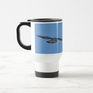 Mug De Voyage Grand Chouette gris et Raptor de la faune du ciel