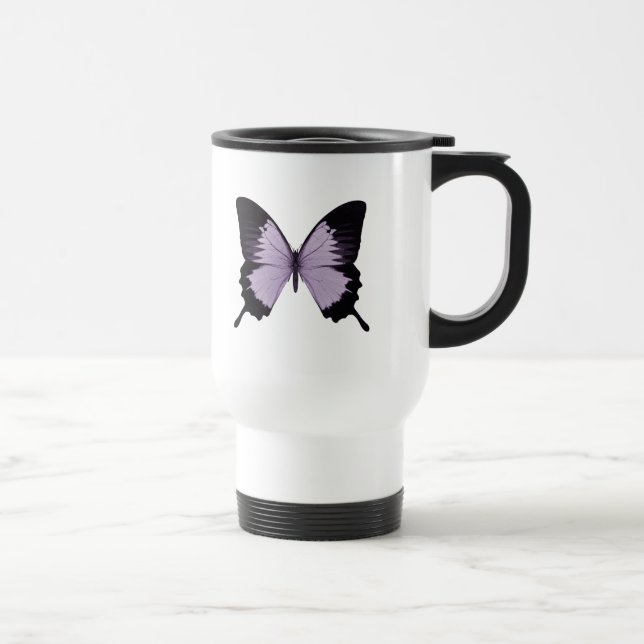 Mug De Voyage Grand papillon violet et noir (Droite)