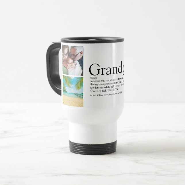 Mug De Voyage Grand-père Grand-père Papa Définition 4 Photo (Devant gauche)
