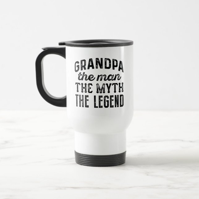 Mug De Voyage Grand-Père L'Homme Le Mythe La Légende (Gauche)