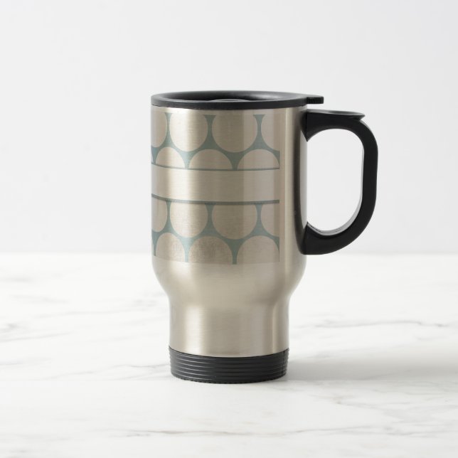 Mug De Voyage Grande conception pointillée bleue et blanche (Droit)