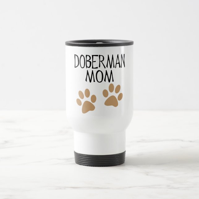 Mug De Voyage Grande maman de dobermann de pattes (Centre)