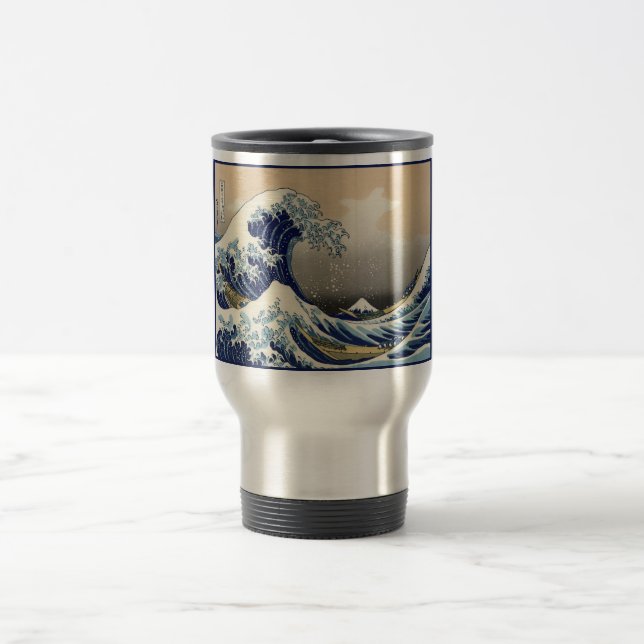 Mug De Voyage Grande vague au large de Kanagawa et Mont Fuji Mer (Centre)