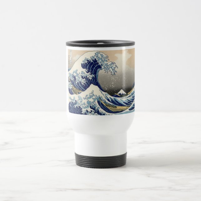 Mug De Voyage Grande vague Kanagawa peinture japonaise (Centre)