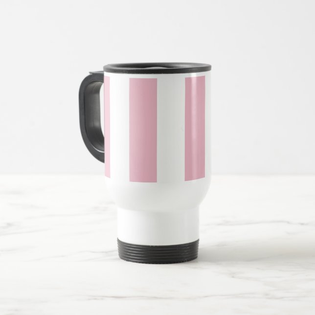 Mug De Voyage Grandes Pink, Grandes Blances, Motif Gratté (Devant gauche)