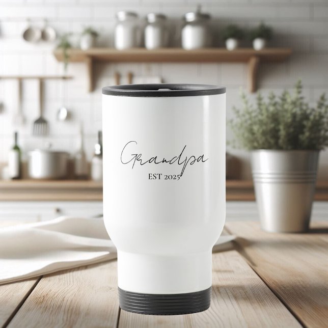 Mug De Voyage Grandpa minimaliste EST 2025 Personnalisé (Créateur téléchargé)