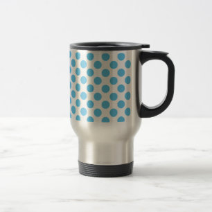 Mug De Voyage Grands points Aqua en blanc