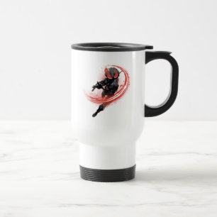 Mug De Voyage Graphique rouge de grand coup de Manta noir