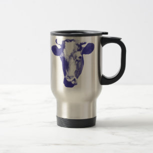 Mug De Voyage Graphisme de vache en pop art violet