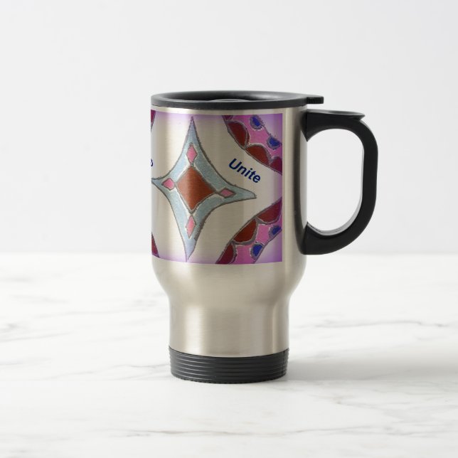 Mug De Voyage "Gratitude Peace Love Unite" Mandala Art Imprimer (Droit)