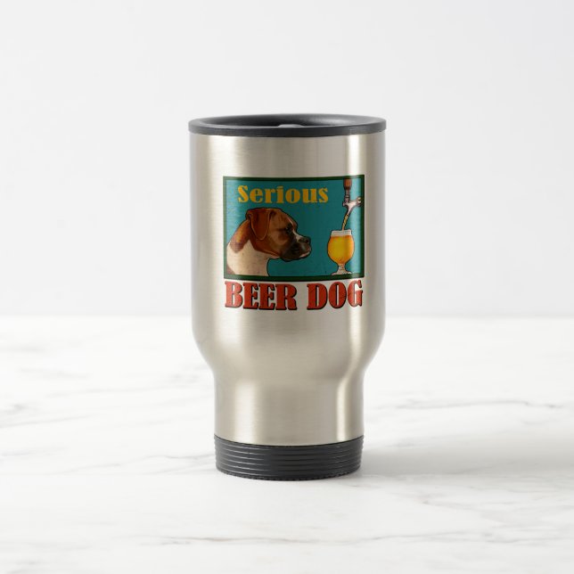 Mug De Voyage Grave bière rétro Boxe chien d'artisanat de bière (Centre)