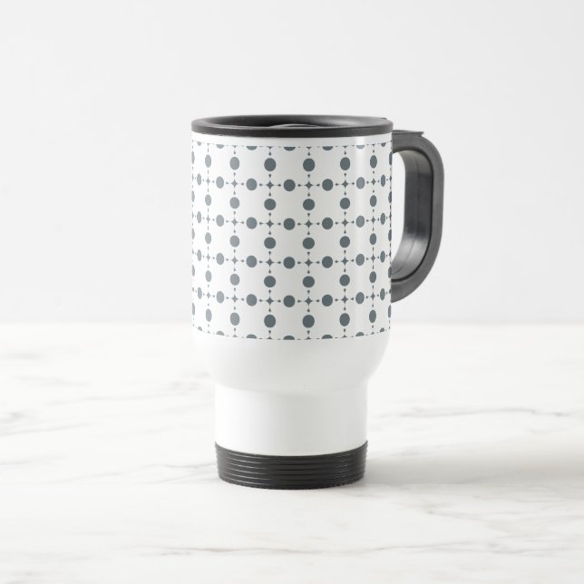 Mug De Voyage Gray Polka Dots, Polka Dot Pattern, Dots (Devant droit)
