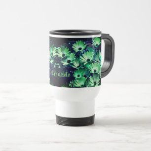 Mug De Voyage Green African Daisies Flower Art Personnalisé