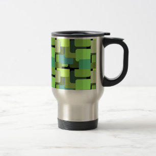 Mug De Voyage Green Emerald Lime Jade Moderne Abstrait