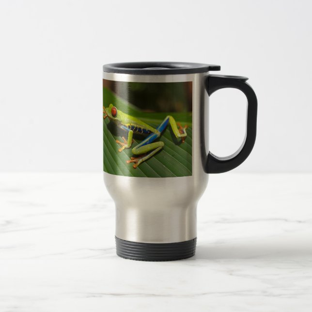 Mug De Voyage Grenouille d'arbre observée par rouge (Droit)