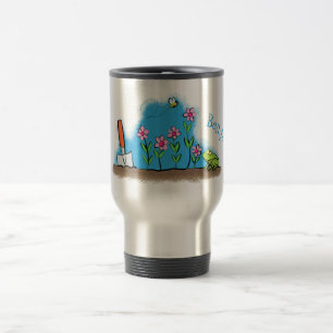 Mug De Voyage Grenouille mignonne et abeille dans le jardin dess
