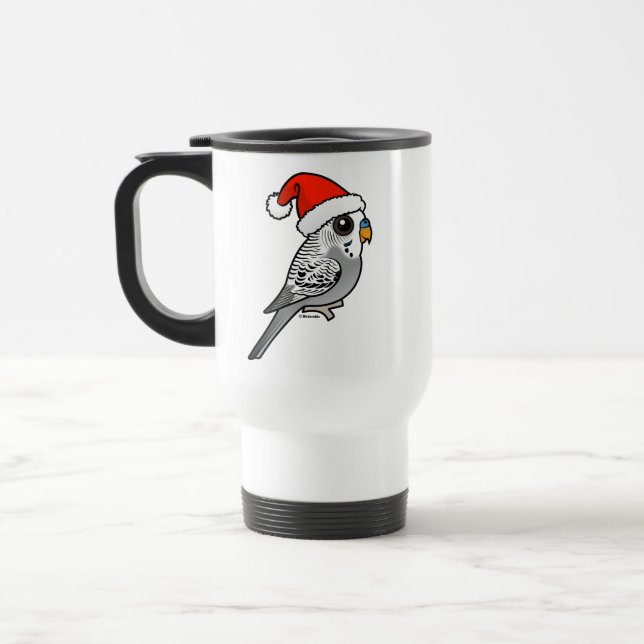 Mug De Voyage Grey Budgie Santa Claus (Gauche)