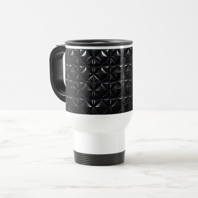 Mug De Voyage Grille Tactile Noire (Devant gauche)