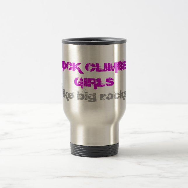 Mug De Voyage grimpeur de roche filles voyage muette (Centre)